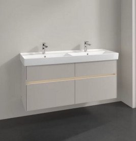 Тумба под раковину Villeroy & Boch Collaro 125,4х44,4 см с подсветкой ДСП мягкий серый C013B0VK