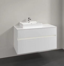 Тумба под раковину Villeroy & Boch Collaro 100х50 см с подсветкой МДФ глянцевый белый C014B0DH