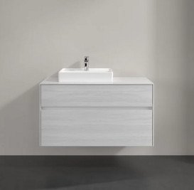 Тумба під раковину Villeroy & Boch Collaro 100х50 см із підсвічуванням ДСП біле дерево C014B0E8