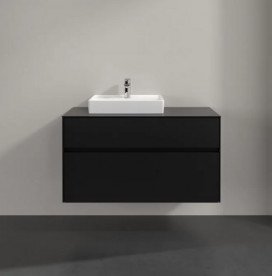 Тумба під раковину Villeroy & Boch Collaro 100х50 см із підсвічуванням МДФ чорний матовий лак C014B0PD