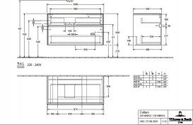 Тумба під раковину Villeroy & Boch Collaro 100х50 см із підсвічуванням МДФ чорний матовий лак C014B0PD