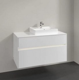 Тумба под раковину Villeroy & Boch Collaro 100х50 см с подсветкой МДФ глянцевый белый C015B0DH