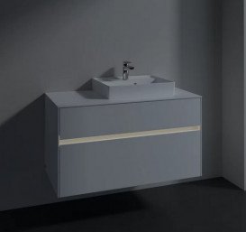 Тумба під раковину Villeroy & Boch Collaro 100х50 см із підсвічуванням ДСП матовий білий C015B0MS