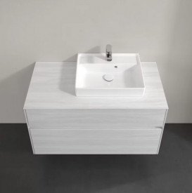 Тумба під раковину Villeroy & Boch Collaro 100х50 см із підсвічуванням ДСП біле дерево C015B0E8