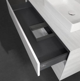 Тумба під раковину Villeroy & Boch Collaro 100х50 см із підсвічуванням ДСП біле дерево C015B0E8