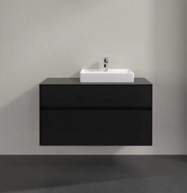 Тумба під раковину Villeroy & Boch Collaro 100х50 см із підсвічуванням МДФ чорний матовий лак C015B0PD