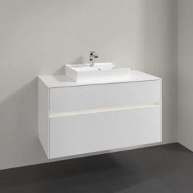 Тумба під раковину Villeroy & Boch Collaro 100х50 см із підсвічуванням ДСП матовий білий C016B0MS