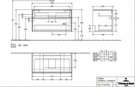 Тумба під раковину Villeroy & Boch Collaro 100х50 см із підсвічуванням ДСП трюфель сірий C016B0VG