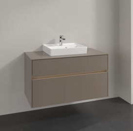 Тумба під раковину Villeroy & Boch Collaro 100х50 см із підсвічуванням ДСП трюфель сірий C016B0VG