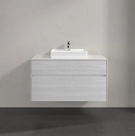 Тумба під раковину Villeroy & Boch Collaro 100х50 см із підсвічуванням ДСП біле дерево C016B0E8