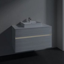 Тумба під раковину Villeroy & Boch Collaro 100х50 см із підсвічуванням ДСП біле дерево C016B0E8