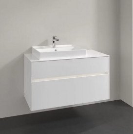 Тумба под раковину Villeroy & Boch Collaro 100х50 см с подсветкой МДФ глянцевый белый C017B0DH