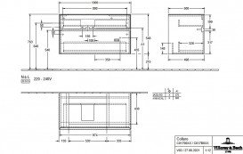 Тумба под раковину Villeroy & Boch Collaro 100х50 см с подсветкой ДСП матовый белый C017B0MS