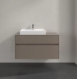 Тумба під раковину Villeroy & Boch Collaro 100х50 см із підсвічуванням ДСП трюфель сірий C017B0VG