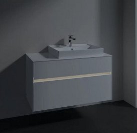 Тумба під раковину Villeroy & Boch Collaro 100х50 см із підсвічуванням ДСП матовий білий C018B0MS