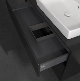 Тумба под раковину Villeroy & Boch Collaro 100х50 см с подсветкой МДФ черный матовый лак C018B0PD