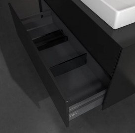 Тумба под раковину Villeroy & Boch Collaro 100х50 см с подсветкой МДФ черный матовый лак C018B0PD