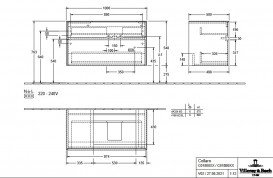 Тумба під раковину Villeroy & Boch Collaro 100х50 см із підсвічуванням ДСП дуб канзас C018B0RH