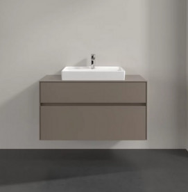 Тумба под раковину Villeroy & Boch Collaro 100х50 см с подсветкой ДСП трюфель серый C019B0VG