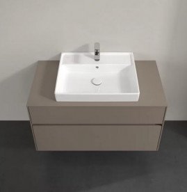 Тумба под раковину Villeroy & Boch Collaro 100х50 см с подсветкой ДСП трюфель серый C019B0VG