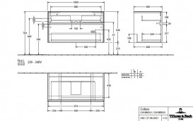 Тумба под раковину Villeroy & Boch Collaro 100х50 см с подсветкой ДСП трюфель серый C019B0VG