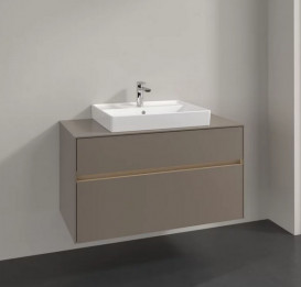 Тумба под раковину Villeroy & Boch Collaro 100х50 см с подсветкой ДСП трюфель серый C019B0VG