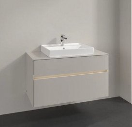 Тумба під раковину Villeroy & Boch Collaro 100х50 см із підсвічуванням ДСП м'який сірий C019B0VK
