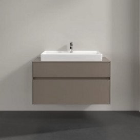 Тумба під раковину Villeroy & Boch Collaro 100х50 см із підсвічуванням ДСП трюфель сірий C020B0VG