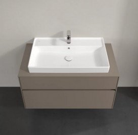 Тумба під раковину Villeroy & Boch Collaro 100х50 см із підсвічуванням ДСП трюфель сірий C020B0VG