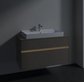 Тумба під раковину Villeroy & Boch Collaro 100х50 см із підсвічуванням ДСП трюфель сірий C020B0VG