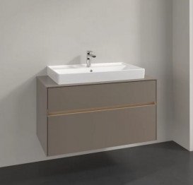 Тумба під раковину Villeroy & Boch Collaro 100х50 см із підсвічуванням ДСП трюфель сірий C020B0VG