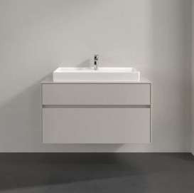 Тумба под раковину Villeroy & Boch Collaro 100х50 см с подсветкой ДСП мягкий серый C020B0VK