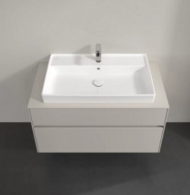 Тумба под раковину Villeroy & Boch Collaro 100х50 см с подсветкой ДСП мягкий серый C020B0VK