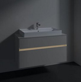 Тумба под раковину Villeroy & Boch Collaro 100х50 см с подсветкой ДСП мягкий серый C020B0VK