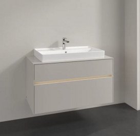 Тумба под раковину Villeroy & Boch Collaro 100х50 см с подсветкой ДСП мягкий серый C020B0VK