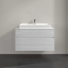 Тумба під раковину Villeroy & Boch Collaro 100х50 см із підсвічуванням ДСП біле дерево C020B0E8