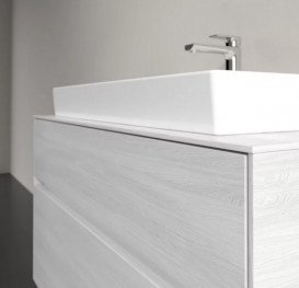 Тумба під раковину Villeroy & Boch Collaro 100х50 см із підсвічуванням ДСП біле дерево C020B0E8