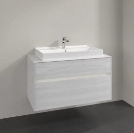 Тумба під раковину Villeroy & Boch Collaro 100х50 см із підсвічуванням ДСП біле дерево C020B0E8