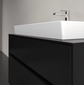 Тумба под раковину Villeroy & Boch Collaro 100х50 см с подсветкой МДФ черный матовый лак C020B0PD