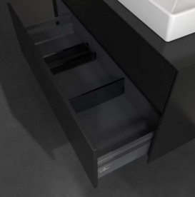 Тумба под раковину Villeroy & Boch Collaro 100х50 см с подсветкой МДФ черный матовый лак C020B0PD