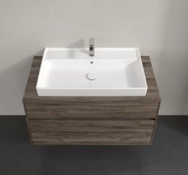 Тумба под раковину Villeroy & Boch Collaro 100х50 см с подсветкой ДСП каменный дуб C020B0RK