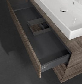 Тумба под раковину Villeroy & Boch Collaro 100х50 см с подсветкой ДСП каменный дуб C020B0RK