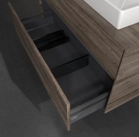 Тумба под раковину Villeroy & Boch Collaro 100х50 см с подсветкой ДСП каменный дуб C020B0RK