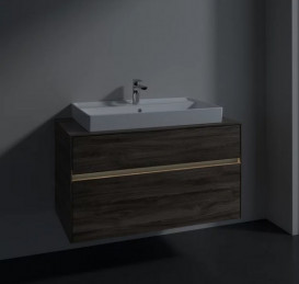 Тумба под раковину Villeroy & Boch Collaro 100х50 см с подсветкой ДСП каменный дуб C020B0RK