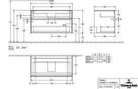 Тумба под раковину Villeroy & Boch Collaro 100х50 см с подсветкой ДСП каменный дуб C020B0RK