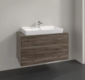 Тумба под раковину Villeroy & Boch Collaro 100х50 см с подсветкой ДСП каменный дуб C020B0RK