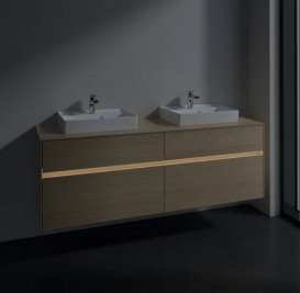 Тумба під раковину Villeroy & Boch Collaro 160х50 см із підсвічуванням ДСП північний дуб C021B0VJ