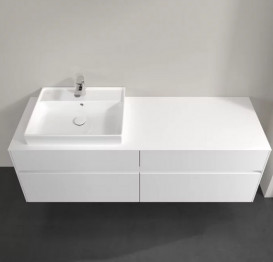 Тумба под раковину Villeroy & Boch Collaro 160х50 см с подсветкой ДСП матовый белый C022B0MS