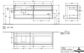 Тумба под раковину Villeroy & Boch Collaro 160х50 см с подсветкой ДСП матовый белый C022B0MS