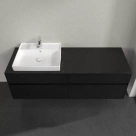 Тумба під раковину Villeroy & Boch Collaro 160х50 см із підсвічуванням МДФ чорний матовий лак C022B0PD